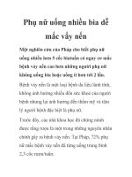 Phụ nữ uống nhiều bia dễ mắc vẩy nến pot