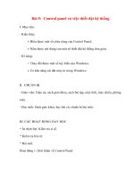 Giáo án Tin Học Văn Phòng: Bài 5: Control panel và việc thiết đặt hệ thống. potx