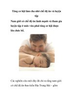 Tăng cơ hội làm cha nhờ chế độ ăn và luyện tập doc