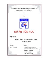 ĐỒ ÁN MÔN HỌC ĐỀ TÀI KHÓA ĐIỆN TỬ , ĐK ĐỘNG CƠ ĐC DÙNG IC 4017