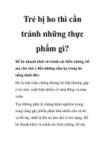 Trẻ bị ho thì cần tránh những thực phẩm gì? doc
