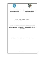 CAUSES AND EFFECTS OF FOREIGN DIRECT INVESTMENT BASIS FOR POLICY REDIRECTION IN THANH HOA PROVINCE IN VIETNAM