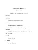 KIỂM TRA MÔN: HÌNH HỌC 12 Chương 2: MẶT NÓN, MẶT TRỤ, MẶT CẦU ppt