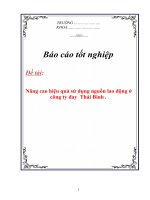 Luận văn: Nâng cao hiệu quả sử dụng nguồn lao động ở công ty đay Thái Bình docx