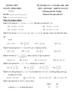 ĐỀ THI HỌC KỲ I - NĂM HỌC 2006 - 2007 MÔN : TOÁN HỌC - KHỐI 10 BAN CB pptx