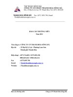 tổng công ty sông đà công ty cổ phần thanh hoa sông đà báo cáo thường niên 2011
