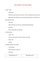 Giáo án Tin Học Văn Phòng: BÀI 14: KIỂU VÀ SỬ DỤNG KIỂU pdf