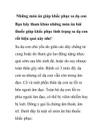 Những món ăn giúp khắc phục sa dạ con pps