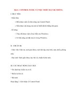 Giáo án Tin Học Văn Phòng: Bài 5: CONTROL PANEL VÀ VIỆC THIẾT ĐẶT HỆ THỐNG. ppt
