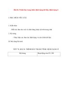 Giáo án Tin Học Văn Phòng: Bài 24. Trình bày trang tính: định dạng dữ liệu.-định dạng ô potx