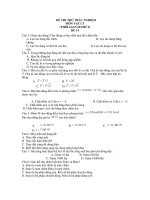 ĐỀ THI THỬ TRẮC NGHIỆM MÔN VẬT LÝ (THỜI GIAN 60 PHÚT) ĐỀ 14 doc