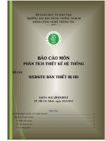 phân tích thiết kế hệ thống  website bán thiết bị hd