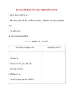 Giáo án Tin Học Văn Phòng: BÀI 18. CÁC KIỂU DỮ LIỆU TRÊN BẢNG TÍNH ppt