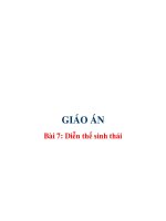 GIÁO ÁN Bài 7: Diễn thế sinh thái doc
