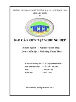 BÁO CÁO KIẾN TẬP NGHIỆP vụ bàn NHÀ HÀNG CHINH THỦY