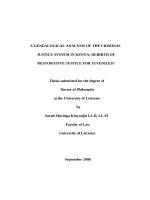 a genealogical analysis of the criminal   justice system in kenya rebirth of   restorative justice for juveniles