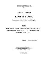 nghiên cứu các nhân tố ảnh hưởng đến điểm trung bình học tập của sinh viên  đại học duy tân