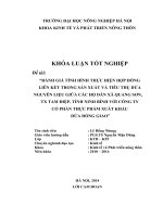 ĐÁNH GIÁ TÌNH HÌNH THỰC HIỆN HỢP ĐỒNG  LIÊN KẾT TRONG SẢN XUẤT VÀ TIÊU THỤ DỨA NGUYÊN LIỆU GIỮA CÁC HỘ DÂN XÃ QUANG SƠN, TX TAM ĐIỆP, TỈNH NINH BÌNH