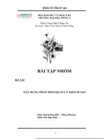 phân tích thiết kế hệ thống xây dựng phần mềm quản lý khách sạn