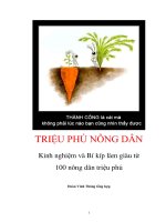 TRIỆU PHÚ NÔNG DÂN - Kinh nghiệm và bí kiếp làm giàu từ 100 nông dân triệu phú