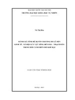 Đánh giá tính dễ bị tổn thương do lũ đến kinh tế xã hội lưu vực sông bến hải – thạch hãn trong bối cảnh biến đổi khí hậu