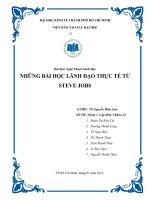 Bài dịch Nghệ Thuật Lãnh Đạo NHỮNG BÀI HỌC LÃNH ĐẠO THỰC TẾ TỪ STEVE JOBS