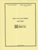 tổng công ty giấy việt nam công ty cổ phần văn phòng phẩm hồng hà báo cáo tài chính quý 1 năm 2011