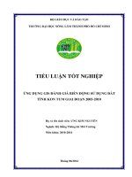 Ứng dụng GIS đánh giá biến động sử dụng đất tỉnh kon tum giai đoạn 2005  2010