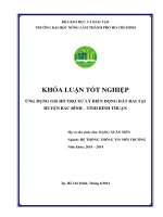 Ứng dụng GIS hỗ trợ xử lý biến động đất đai tại huyện bắc  bình, tỉnh bình thuận
