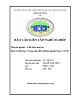 BÁO CÁO KIẾN TẬP NGHIỆP vụ bếp TRUNG tâm điều DƯỠNG NGÀNH THAN
