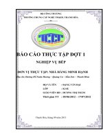 BÁO CÁO KIẾN TẬP NHÀ HÀNG THẮNG HƯƠNG