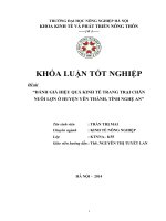ĐÁNH GIÁ HIỆU QUẢ KINH tế TRANG TRẠI CHĂN NUÔI lợn ở HUYỆN yên THÀNH, TỈNH NGHỆ AN
