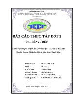 BÁO CÁO KIẾN TẬP nhà hàng sao mai