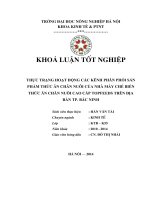 THỰC TRẠNG HOẠT ĐỘNG các KÊNH PHÂN PHỐI sản PHẨM THỨC ăn CHĂN NUÔI của NHÀ máy CHẾ BIẾN THỨC ăn CHĂN NUÔI CAO cấp TOPFEEDS TRÊN địa bàn TP  bắc NINH