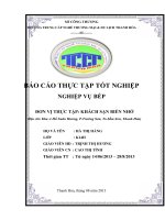 BÁO CÁO KIẾN TẬP NGHIỆP vụ bếp KHÁCH sạn BIỂN NHỚ