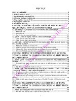 Nâng cao hiệu quả sử dụng vốn của công ty cổ phần tài chính và phát triển doanh nghiệp