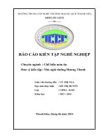 BÁO CÁO KIẾN TẬP NGHIỆP vụ bếp NHÀ NGHỈ DƯỠNG HƯƠNG THANH