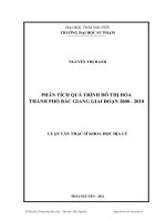 phân tích quá trình đô thị hóa thành phố bắc giang giai đoạn 2000 - 2010