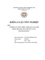 NGHIÊN cứu PHÁT TRIỂN NGHỀ MAY GIA CÔNG TRONG hộ NÔNG dân ở HUYỆN tứ kỳ,