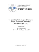 legislating for the right of access to public information in swedish and vietnamese law