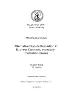 alternative dispute resolution in business contracts, especially mediation clauses