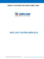 công ty cổ phần tập đoàn thiên long báo cáo thường niên 2012 sức mạnh tri thức