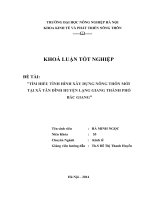 TÌM HIỂU TÌNH HÌNH xây DỰNG NÔNG THÔN mới