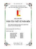 phân tích thiết kế hệ thống quản lý quán game  gametv net 192 trần đại nghĩa