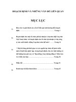 hoạch định và những vấn đề liên quan