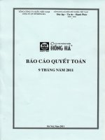 công ty cổ phần văn phòng phẩm hồng hà báo cáo quyết toán 9 tháng năm 2011