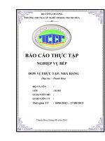 BÁO CÁO KIẾN TẬP NGHIỆP vụ bếp NHÀ HÀNG