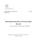 operating performance in private equity  buyouts  - a study of buyouts in sweden between 2001-2008
