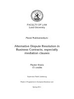 alternative dispute resolution in business contracts, especially mediation clauses