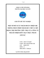 Một số đề xuất nhằm hoàn thiện hệ thống kênh phân phối nhằm duy trì và mở rộng thị trường tiêu thụ của công ty TNHH thực phẩm ASUZAC